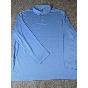 Pro Tour Coolplay Mens XXL Blue Long Sleeve Polo Shirt Golf Performance Textured